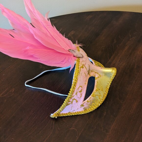 Pink and Gold Glitter Mask (new) - Picture 3 of 5